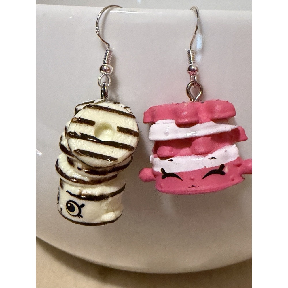 Shopkins Cookies Upcycled Earrings Sterling